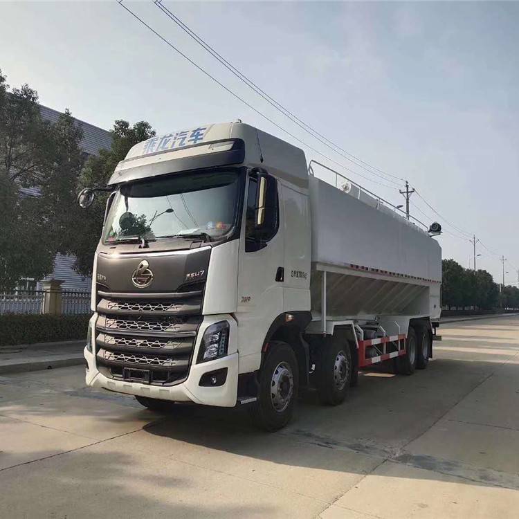 40方全自动卸料饲料车 饲料运输车配置 30吨液压罐车