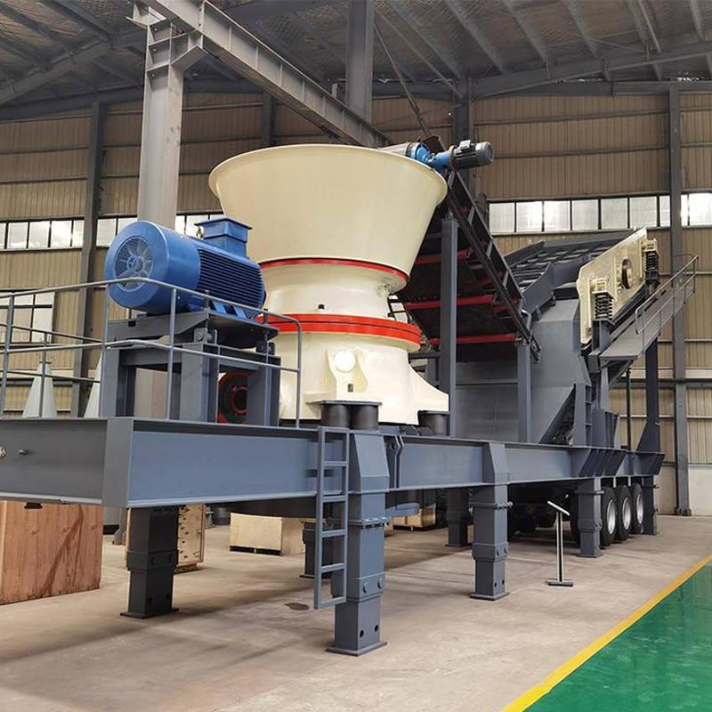 移动车架圆锥破机 时产300吨石料制砂机 全套石英砂生产线