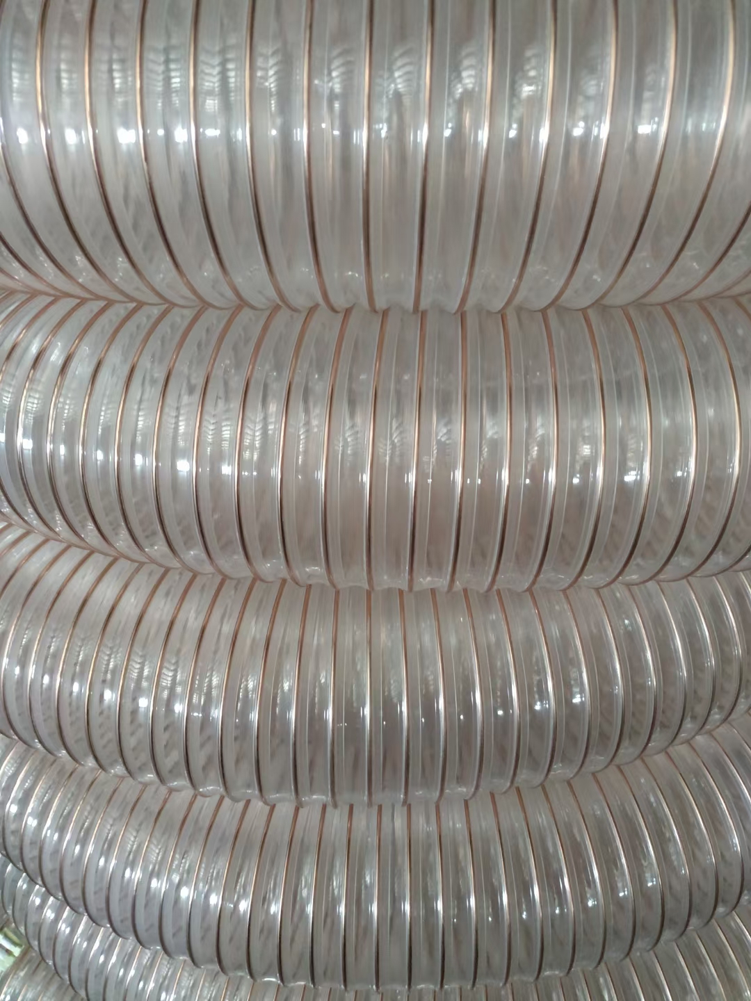 源创 耐高温塑料钢丝管 透明PU吸尘软管内径80mm耐磨除尘波纹管