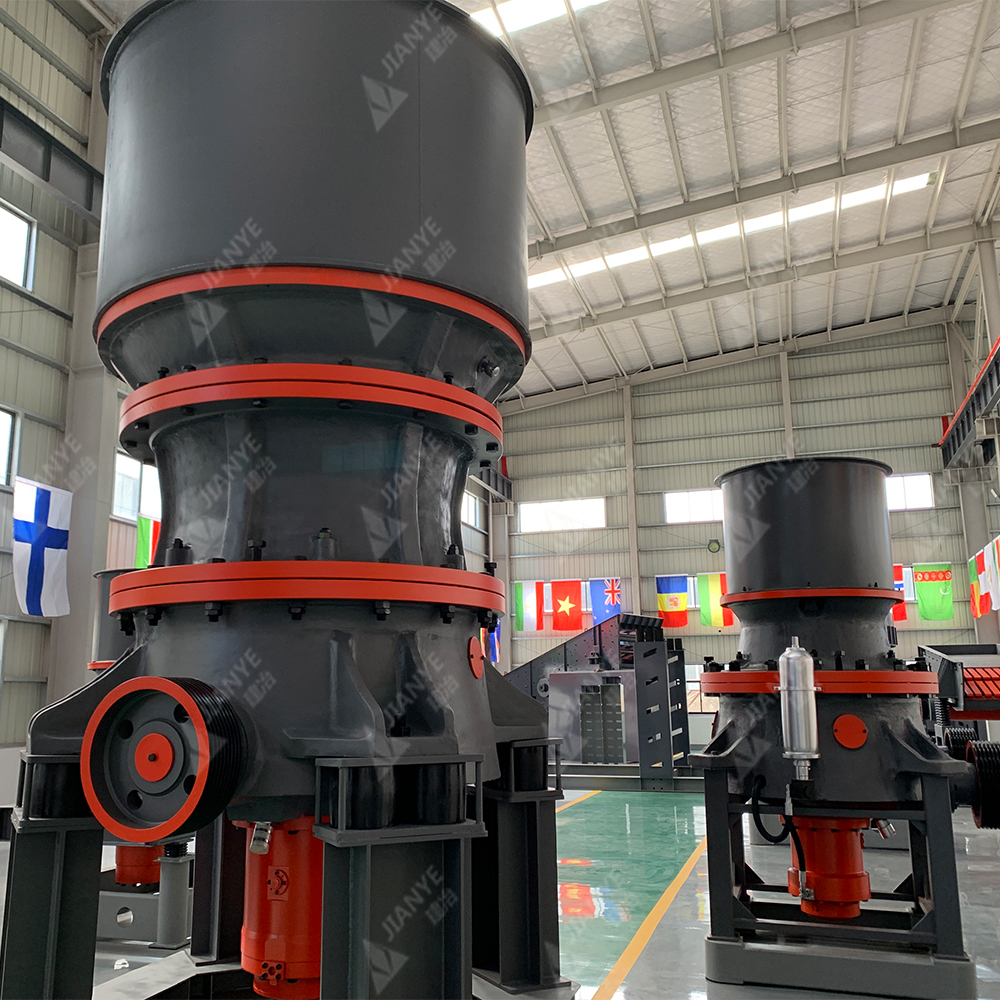 细圆锥破机 层压破 单缸石料中和粗 成品呈立方体